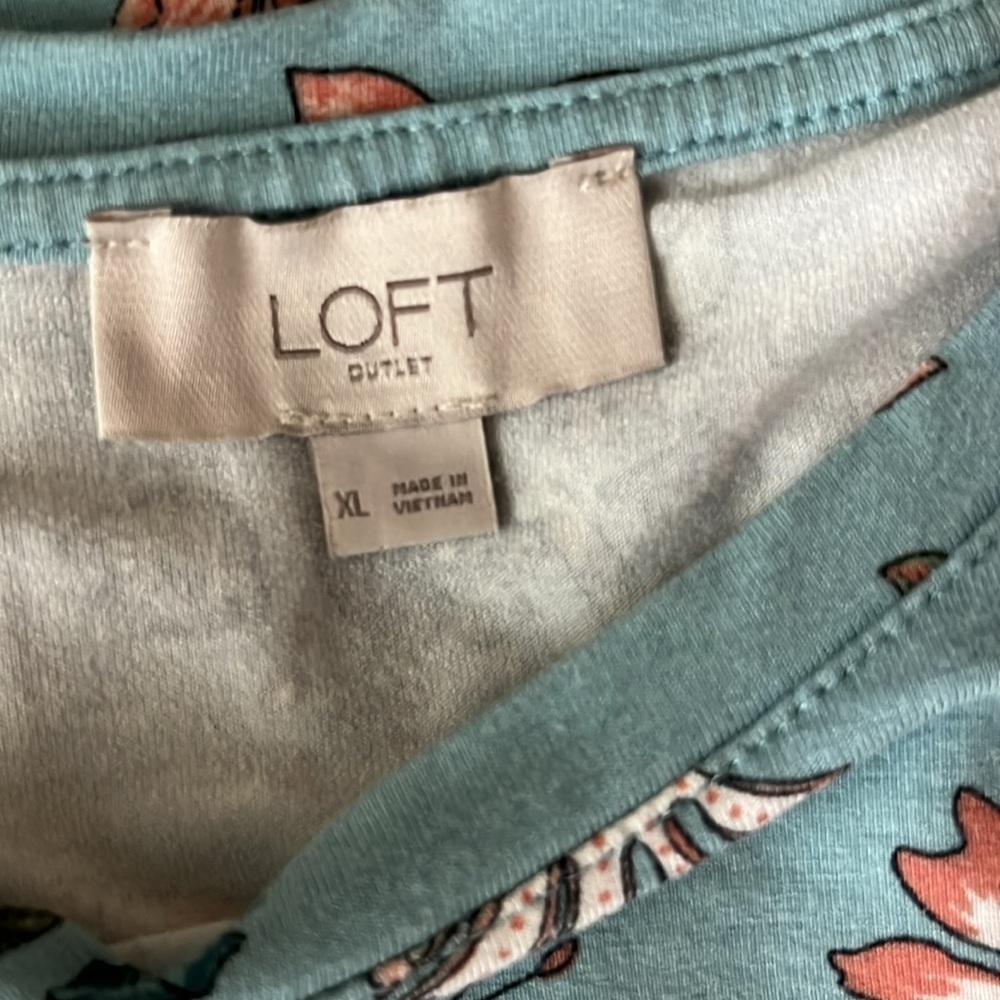 LOFT Tank Dress Floral Print Light Blue Size XL - Picture 4 of 7